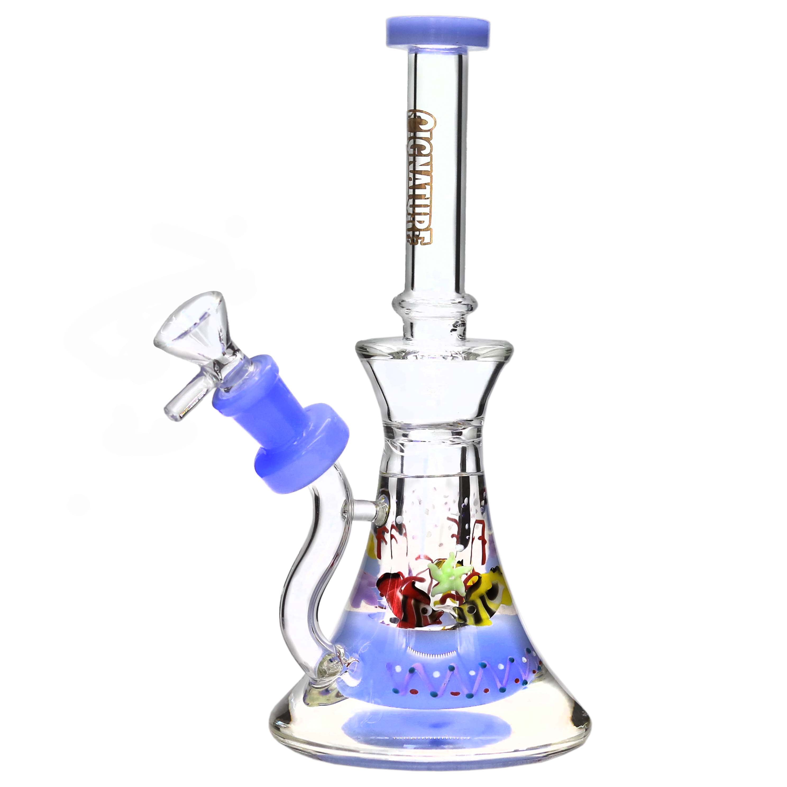 Cignature Glycerine Filled Ocean View Donut Design Beaker Waterpipe (FGP4097) | 9 inch | Assorted Colors product image
